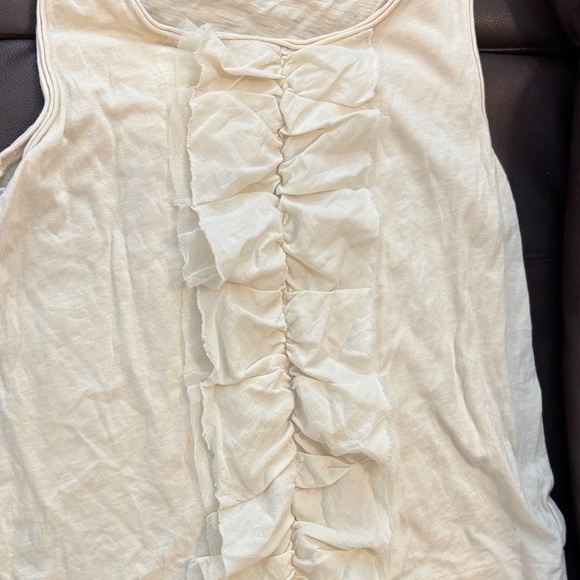 J. Crew Cream Ruffle Front Tank - Picture 3 of 5